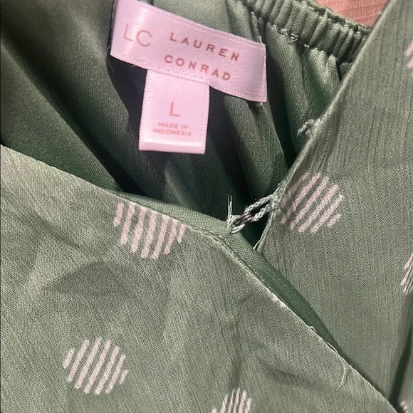 Green Polka Dot Wrap Dress - Picture 2 of 3